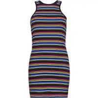 Superdry Superdrytil kvinder. W8011412A Vintage Stripe Racer logo kjole brun (S), Casual, Lilla, Uden ærmer/stropper, Økologisk bomuld, Bæredygtig