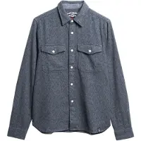 Superdry Superdrytil mænd. M4011019A Merchant Heavy Flannel Shirt blå (L), Casual, Bomuld, Lange ærmer