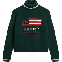 Superdry Superdrytil kvinder. W6110538A Jersey Americana Roll grøn (L), Casual, Bomuld
