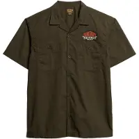 Superdry Superdrytil mænd. M4010939A Mekaniker-grøn skjorte (L), Casual, Bomuld, Korte ærmer