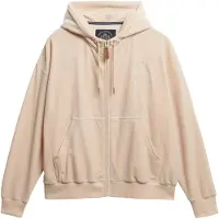 Superdry Superdrytil kvinder. W2012544A Country Club Sweatshirt Velour Ziphood pink (M), Casual, Polyester