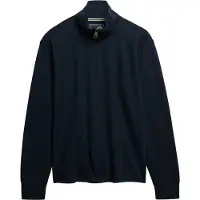 Superdry Superdrytil mænd. M2014342A Sweatshirt med kort lynlås RIB Half marineblå (M), Casual, Bomuld