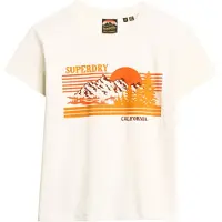 Superdry Superdrytil kvinder. W1011574A Stribet slim fit T-shirt Udendørs hvid (L), Casual, Bomuld, Korte ærmer