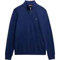 Superdry Superdrytil mænd. M2014381A Preppy marineblå sweatshirt med halv lynlås (S), Casual, Bomuld