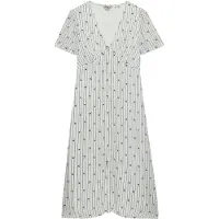 Superdry Superdrytil kvinder. W8012077A Beige Print Midi Tea-kjole (XS), Casual, Viscose, Korte ærmer