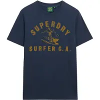 Superdry Superdrytil mænd. M1012134A Afslappet marineblå T-shirt (XXL), Casual, Bomuld, Korte ærmer