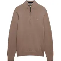 Superdry Superdrytil mænd. M6110690A Essentials Half Zip Sweater brun (XXL), Casual, Bomuld