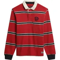 Superdry Superdrytil mænd. M6010909A Vintage Athletic Eagle rød polo shirt (S), Casual, Bomuld, Lange ærmer