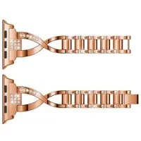 Mtp Products Apple Watch (38/40/SE/41/42mm) Diamant Stål Dame Urrem - rosaguld