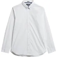Superdry Superdrytil mænd. M4011064A Essentials Tailored Lite Shirt hvid (L), Bomuld, Klassisk, Lange ærmer