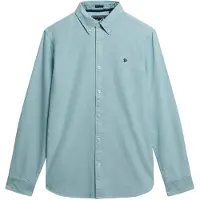 Superdry Superdrytil mænd. M4011037A Klassisk Oxford-skjorte blå (L), Casual, Bomuld, Lange ærmer
