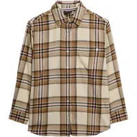 Superdry Superdrytil kvinder. W4010500A Boyfriend skjorte beige (M), Casual, Bomuld, Lange ærmer