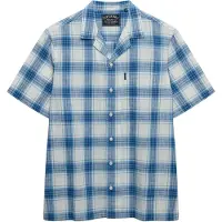 Superdry Superdrytil mænd. M4011139A Cabana ternet skjorte blå (XL), Casual, Bomuld, Korte ærmer