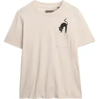 Superdry Superdrytil kvinder. W1011623A Psykisk læsning T-shirt beige (S), Casual, Bomuld, Korte ærmer