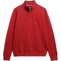 Superdry Superdrytil mænd. M2014381A Preppy rød sweatshirt med halv lynlås (L), Casual, Bomuld