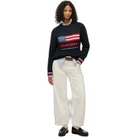 Superdry Superdrytil kvinder. W6110699A Marineblå cardigan-trøje (M), Casual, Bomuld, Lange ærmer