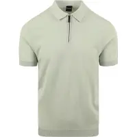 Suitable polo med halv lynlås i lysegrøn Grøn måle