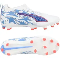 Puma Ultra 6 Match FG/AG Christian Pulisic X KidSuper - Hvid/Pink/Blå Børn LIMITED EDITION, størrelse 38½