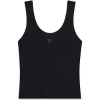 GUESS Guesstil kvinder. W6YP51K4539 Top med stropper med sort logo (XS), Casual, Bomuld, Uden ærmer/stropper