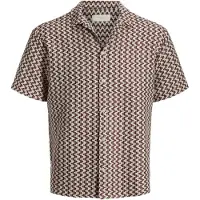 Jack & Jones Skjorte 'JORMONTAUK' vinrød / hvid