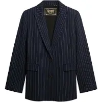 Superdry Superdrytil kvinder. W5012032A Americana Pinstripe Boyfriend marineblå (L), Casual, Klassisk, Polyester