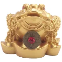 ISTOVO Chinese Feng Shui Money Lucky Fortune Wealth Frog Toad Coin Home Decoration Home Office Decoration Lucky Gifts Gold