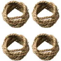Torribaly Hand-Woven Natural Rattan Napkin Ring Napkin Ring Straw Ring Western Napkin Buckle Dining Ring