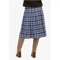 Superdry Check Pleated Midinederdel