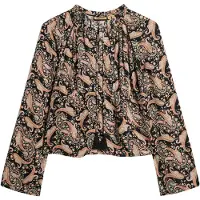 Superdry Superdrytil kvinder. W6012101A Flerfarvet bluse med print (S), Casual, Viscose, Lange ærmer