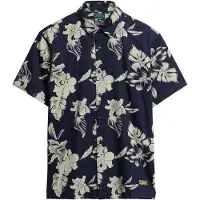 Superdry Superdrytil mænd. M4010947A Blå skjorte med hawaii-print (XL), Casual, Modal, Korte ærmer