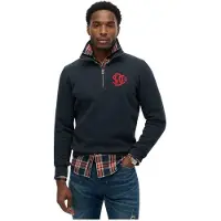 Superdry Superdrytil mænd. M2014475A Sweatshirt Neon Half Zip Track navy (XL), Casual, Bomuld, Blå