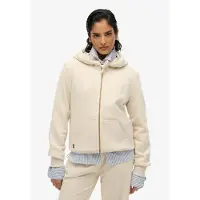 Superdry Superdrytil kvinder. W2012422A Hættetrøje med lynlås og Essential Logo i beige (XS), Casual, Bomuld