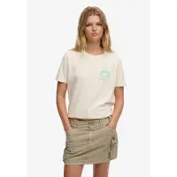 Superdry Superdrytil kvinder. W1011746A Roadside Trade Relaxed T-shirt off-white (S), Hvid, Casual, Bomuld, Korte ærmer