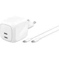 Belkin Dual Usb-c 67w Pd Pps + 2m Kabel Wch020kq2mwh-b6 Usb-c Vægoplader