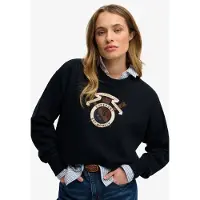 Superdry Superdrytil kvinder. W2012579A Sweatshirt Crest navy (M), Casual, Bomuld, Blå