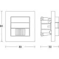 Steinel IR 180 COM 1, Passiv infrarød (PIR) sensor, Ledningsført, 20 m, Væg, Indendørs, Hvid