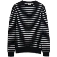 Superdry Superdrytil mænd. M6110727A Merchant Breton marineblå trøje (L), Casual, Bomuld