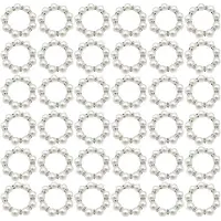 Torribaly 100Pcs Pearl Napkin Rings Napkin Ring Holder Imitation Beaded Napkin Rings Elegant Rhinestone Serviette Rings Buckle
