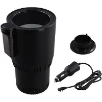 Typecat 12V Car 2 in 1 Heating Cooling Cup Warmer Cooler Cup Cup Holder Digital Display Temperature Drinks Holders Black