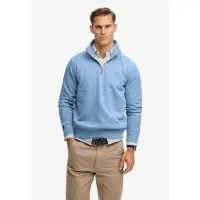 Superdry Superdrytil mænd. M2013750A Essential Half sweatshirt blå (M), Casual, Bomuld