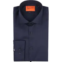 Suitable skjorte twill marineblå med ekstra lange ærmer Blå Mørkeblå måle