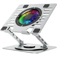 Wozinsky WDCX-X16-AS CoolBase RGB kørestativ 360° til laptop og tablet - sølv