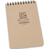 Rite in the rain Rite i regnvejrbestandigt top spiral notebook 4 " X 6 " Tan Cover Universal Pattern (nr. 946T)