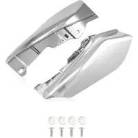 ISTOVO Motorcycle Chrome Heat Shield Mid-Frame Air Deflector Cover for Touring Electra Glide Street Road Glide 1997-2013