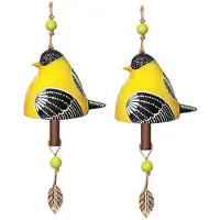 Torribaly 2PCS Bird Song Bell Bird Song Bell Wind Chime Bird Song Bell Garden Decor Hanging Rustic Wind Chime Wind Chime Parts,E