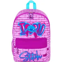 Disney Stitch Rygs?k til piger Teenagere Skoletaske B?rnebog Taske Skoleartikler Gaver (Pink)