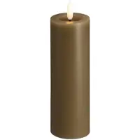 Moods & More LED bloklys i dark sand med smelteeffekt - Ø 4,9 cm x H 15 cm