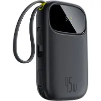 Baseus EnerFill FC31 10000mAh 45W Power Bank with USB-C and Lightning Cables - Black - 10000 mAh