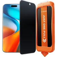 Torras iPhone 17 Pro GlassGo Privacy Skærmbeskyttelse Hærdet Glas med Automatisk Justeringsramme