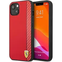 Ferrari iPhone 13 mini On Track Carbon Stripe Cover Rød